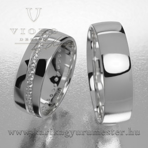 Kőrbe köves fehérarany karikagyűrű 614/F Kőrbe köves fehérarany karikagyűrű 614/F